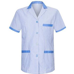 MISEMIYA - Medisch hemd unisex verpleegkundige uniform laboratoriumreiniging esthetiek tandarts gezondheidszorg gastronomie W820, Lichtblauw, XS
