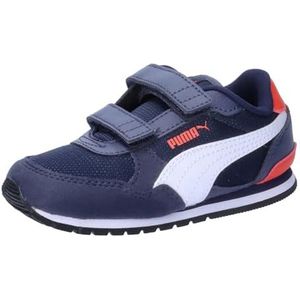 PUMA St Runner V3 Mesh V Inf Sneakers voor baby's, uniseks, wit/rood (Peacoat PUMA PUMA Red), 20 EU
