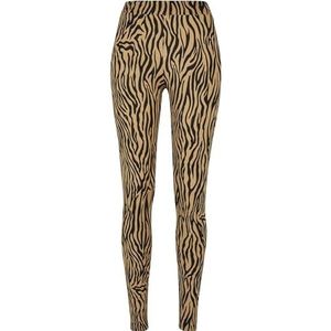 Urban Classics Damen Leggings Ladies Soft AOP Leggings beigezebra 5XL