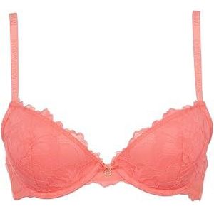 EMPORIO ARMANI Vrouw Eeuwige Lace Push Up BH Verwijderbare Pads Roze 34, Neon Roze Bloemen, 75C