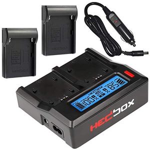 HEDBOX RP-DC50/DFM50 - Dual LCD Battery Charger for Sony NP- F550, F770, F970, and Hedbox RP- NPF550, NPF770, NPF970, NPF1000
