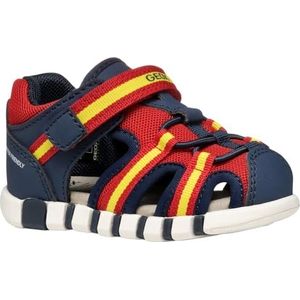 Geox B Iupidoo Boy-sandalen, babysandalen voor kinderen, Marineblauw, rood, 19 EU