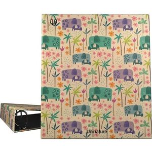 Unipapel Ringmap van gerecycled kraftpapier, A4, 4 ringen, 40 mm, Uninature Design India, FSC-gerecycled 100%, perfect school- en kantoormateriaal