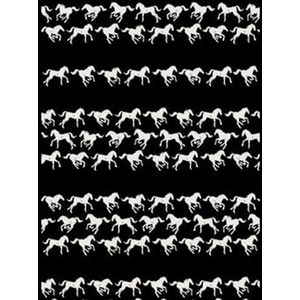 ONLALMA Life Poly S/S V-hals TOP AOP, Zwart/Aop: 582 Pure Horse Run, S
