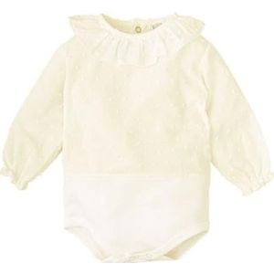 BABIDU Babybody met lange mouwen, 100% katoen, plumetti, zachte stof, ademende stof, gevoelige huid, hypoallergeen, body met volantkraag, uniseks kleding voor baby's en meisjes
