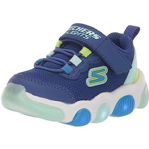Skechers 402040N BLLM Sneaker, Blauw Textiel & Synthetisch/Lime & Blauwe Trim, 5 UK