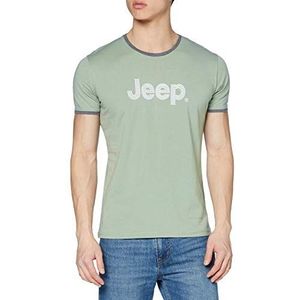 Jeep Gewatteerd borduurwerk voor heren (Custom Fit) T-shirt, lichtgroen, S