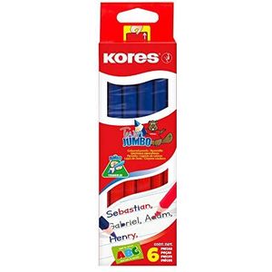 Kores kleurpotlood Twin Jumbo, 3-kant, 3 mm, 6 stuks, blauw/rood