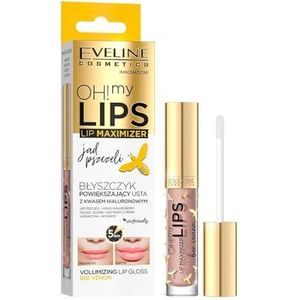 Eveline Cosmetics Oh! My Lips Plumping Lip Gloss met hyaluronzuur en bijengift, direct volume in 5 minuten, verrijkt met Volume Maximize-technologie, voedende oliën en vitaminen, 4,5 ml