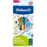 Pelikan 700146 Kleurpotloden BRB12LN, bicolor, rond, 12 potloden met 24 kleuren