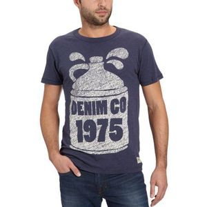 JACK & JONES Heren T-Shirt Slim Fit 12058142 LIME TEE S/S, marineblauw, 50 NL
