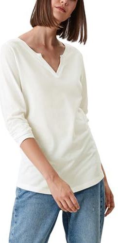 QS - Shirt - Ecru - Lange Mouw - Normale Pasvorm