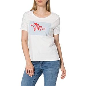 Mexx T-shirt voor dames met bloemenprint, off-white, L