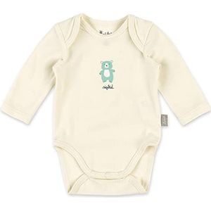 Sigikid Uniseks baby lange mouwen van biologisch katoen voor pasgeborenen meisjes en jongens in de maten 50 tot 68, ondergoed body voor baby's, wit/beer, wit/beer, 50 cm