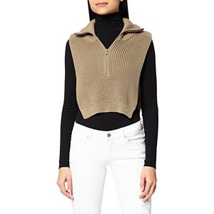 NA-KD Gebreide damestrui met hoge hals, Kaki, 3XL