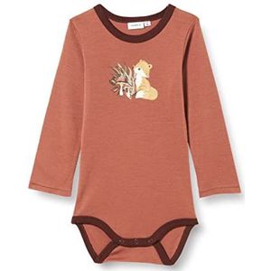 NAME IT Baby Girls NMFWILLIT Wool LS XXII Body, Cognac, 86, cognac, 86 cm