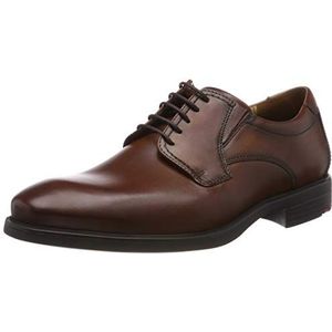 LLOYD Kentucky Herenschoen, klassieke zakelijke lage schoen van leer, extra breed, met rubberen zool, Braun Cognac 3, 39 EU X-Breed