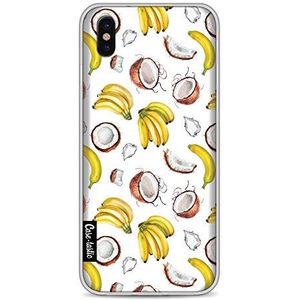 Apple iPhone X/XS telefoonetui, dunne TPU hoes. Schokdempende en krasbestendige cover voor Apple iPhone X/XS - Banana Coco Mania - CASETASTIC