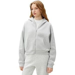 Koton Sweatshirt met rits voor dames, lange mouwen, grijs gemêleerd (grm), M