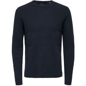 ONLY & SONS Gebreide trui voor heren met structuur, navy, S