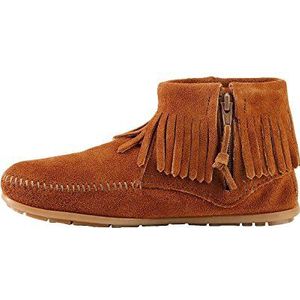 Minnetonka Dames Concho/Feather Side Zip Boot Mocassin laarzen, bruin bruin 2, 37 EU