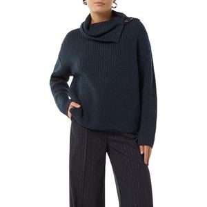 Comma Dames 2155650 Pullover, blauw, M