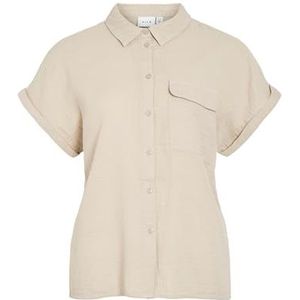 Vila nia S/S shirt, feather grey, 36
