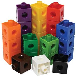 edxeducation Linking Cubes, set van 100 dobbelstenen, dobbelstenen om te verbinden en te tellen, voor het bouwen en rekenen, voor kinderen van kleuter- en basisschoolleeftijd