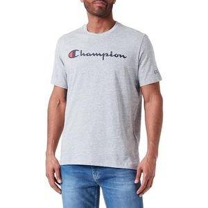Champion Legacy Icons S/S Crewneck T-shirt, lichtgrijs, M heren SS24, Lichtgrijs, M