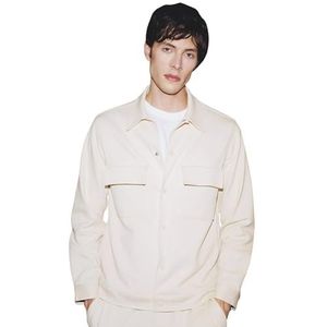 DeFacto Vrijetijdshemden en klederdrachthemden voor heren, klassiek herenoverhemd, Lt.beige, XL