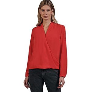 Seidensticker Modieuze wikkelblouse met lange mouwen en polyester blouse voor dames, rood (lipstick red 45), 40