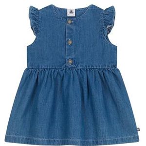 Petit Bateau Mouwloze jurk voor meisjes, Blauw, 6 Maanden