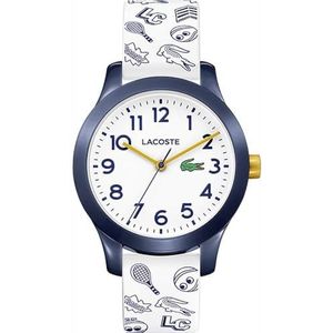 Lacoste Unisex Kids Analoge Klassieke Quartz Horloge Met Siliconen Band 2030011, Wit/Blauw, Riem