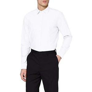 Seidensticker Modern overhemd met lange mouwen en button-down kraag soft uni smart business overhemd heren, Wit (Weiss 1), 47