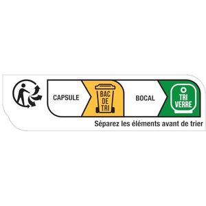 Etiketsticker Info-tri – glazen pot met deksel – bord met 42 stickers H 1,9 x B 6,9 cm