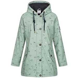 Friesennerz regenjas voor dames, met capuchon, gevoerd, waterdicht, weerbestendig, windbreaker, overgangsjas #ankerglutmeer, Slategray, 34