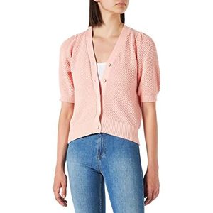 Peppercorn Destina Puff Gebreide Vest met halve mouwen Curve | Rosa Cardigans voor dames UK | Lente dames vest | Maat 26