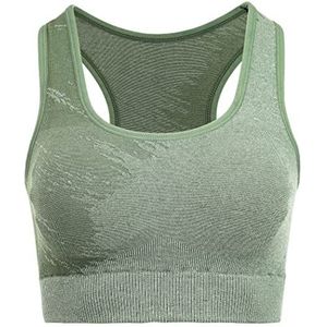 duParc Active Wear BH, racerback, sneldrogend, melange-effect, uitneembare cups, sportbeha, groen, M EU, groen, M