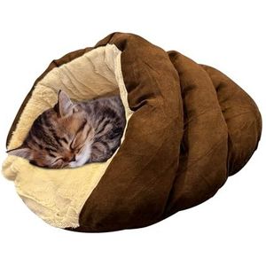 Ethical Pets Slaap Zone Knuffel Cave Huisdier Bed, 22 inch, Chocolade
