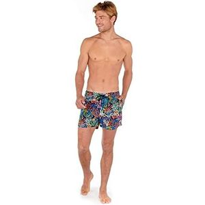 KAJYY Beach Boxer heren zwembroek koraalrood, wit