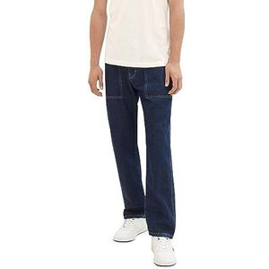 TOM TAILOR Heren Comfort Straight Jeans, 10115 - Clean Rinsed Blue Denim, 34W x 32L