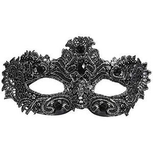 Widmann Noblesse, 04704, oogmasker, in antiek zilver, met glitter en edelstenen, kostuumaccessoires, Venetiaans, carnaval, themafeest
