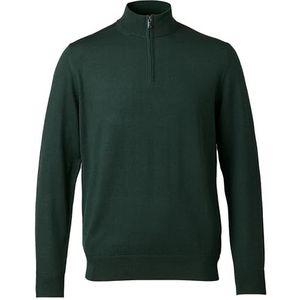 Charles Tyrwhitt Truien voor heren, bosgroen, merinowol, trui met 1/4 ritssluiting, machinewasbaar en temperatuurregulerend, gebreide kleding voor smart en vrijetijdskleding, Bos Groen, S