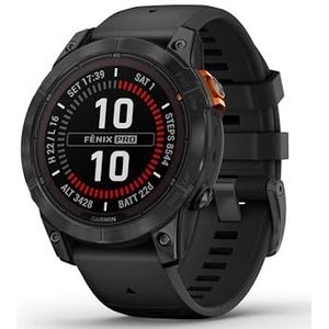 Garmin Fenix 7 Pro Solar 47mm, Smartwatch, Sporthorloge, 22 dagen Batterij, Garmin Pay, 40+ Sport-apps, Muziek, Ingebouwde zaklamp, Zwart (Vernieuwd)
