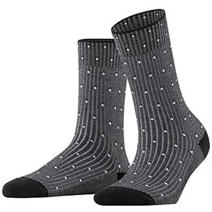FALKE Dames Rib Dot Sokken duurzaam biologisch katoen dun patroon 1 paar, zwart (black 3000), 40 EU