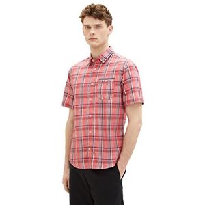 TOM TAILOR Uomini Overhem 1037066, 32127 - Red Colorful Check, S