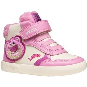 Geox B GISLI Girl Sneakers voor babymeisjes, DK PINK/Off White, 21 EU, donker roze gebroken wit, 21 EU