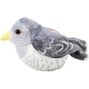 Wild Republic 19500 Pájaro Cucú Peluches Gemeenschappelijke Koekoek met Authentiek Vogelgeluid, Zacht Speelgoed voor Kinderen, 13 cm, Grijs