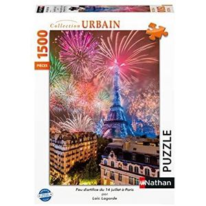 Nathan - Puzzel met 1500 stukjes - vuurwerk van 14 juli in Parijs volwassenen, 4005556873661