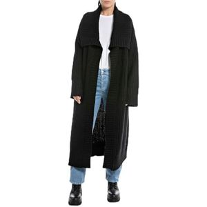 Replay Oversized gebreide damesjas, 098 Black, XS